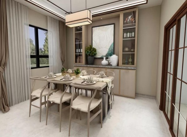 368平米氣派輕鋼別墅,很有面子,十里八親都來參觀(圖5) 輕鋼別墅餐廳
