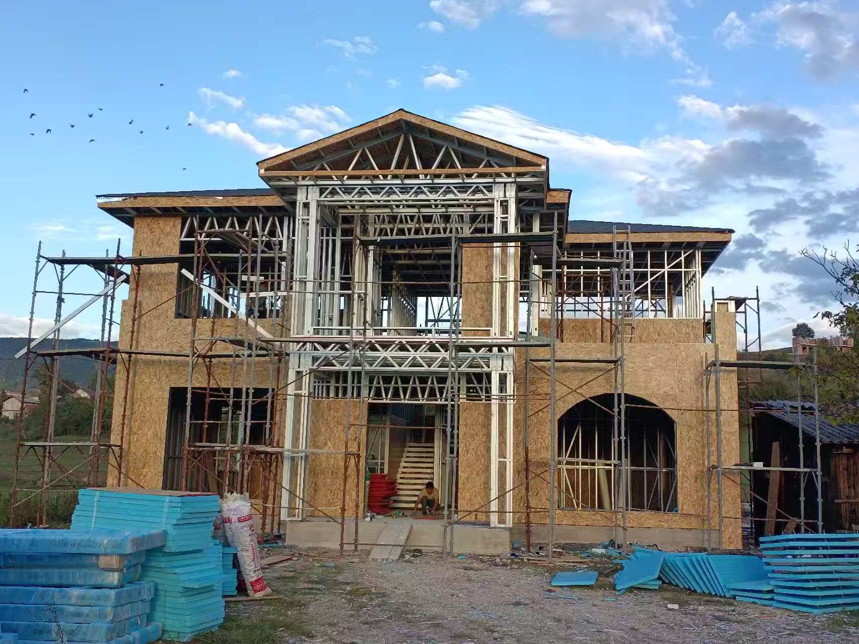 睿婕輕鋼別墅海外項目施工現場（2）