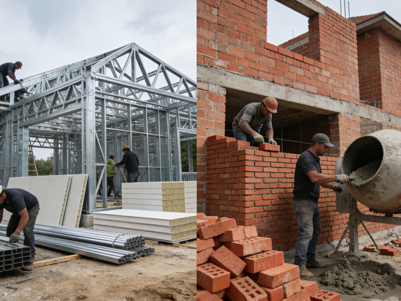 輕鋼別墅vs紅磚房，10個維度全面對比(圖1)